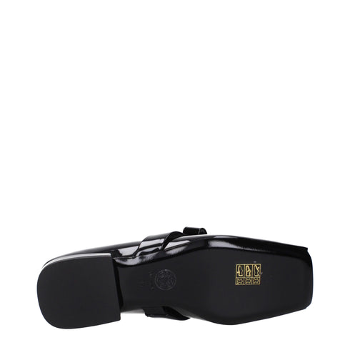 Versace Ballet Flats Black Patent Leather Women’s Shoes
